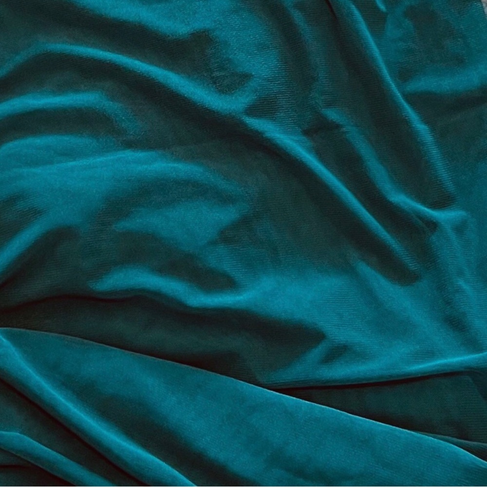 Luxurious Teal Green Stretchy Sheer Mesh Fabric